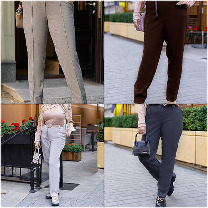 Теплі брюки з вовни зі стрейчем має кармани розміри великі, фото 1