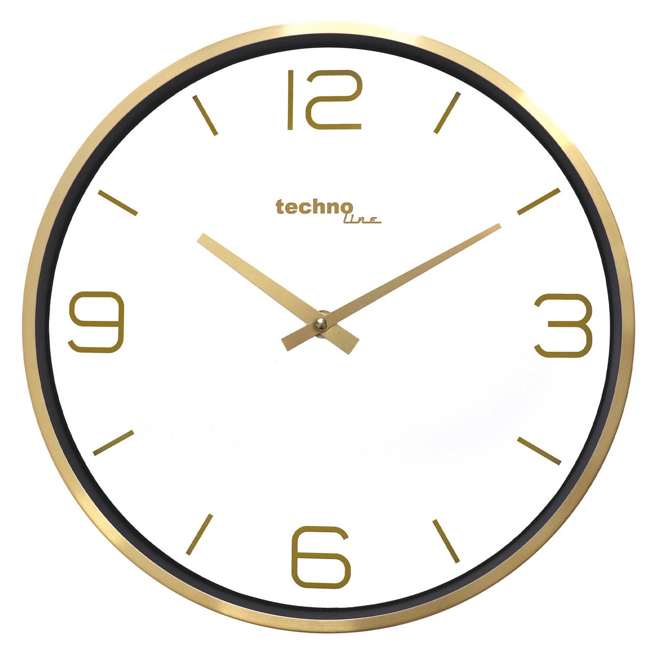 Годинник настінний кварцовий сучасний 23.5 см WT7280 Gold, класичний круглий годинник на батарейках MS