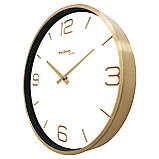 Годинник настінний кварцовий сучасний 23.5 см WT7280 Gold, класичний круглий годинник на батарейках MS, фото 2