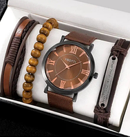 Комплект чоловічий кварцевий наручний годинник та браслети.