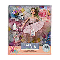 Кукла Emily QJ077B с букетом и аксессуарами (Розовый) Toyvoo Лялька Emily QJ077B з букетом і аксесуарами