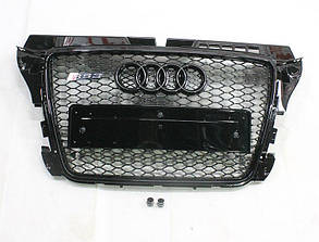 Решітка радіатора Audi A3 2008-2011 стиль RS3 (Black)