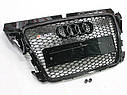 Решітка радіатора Audi A3 2008-2011 стиль RS3 (Black), фото 2