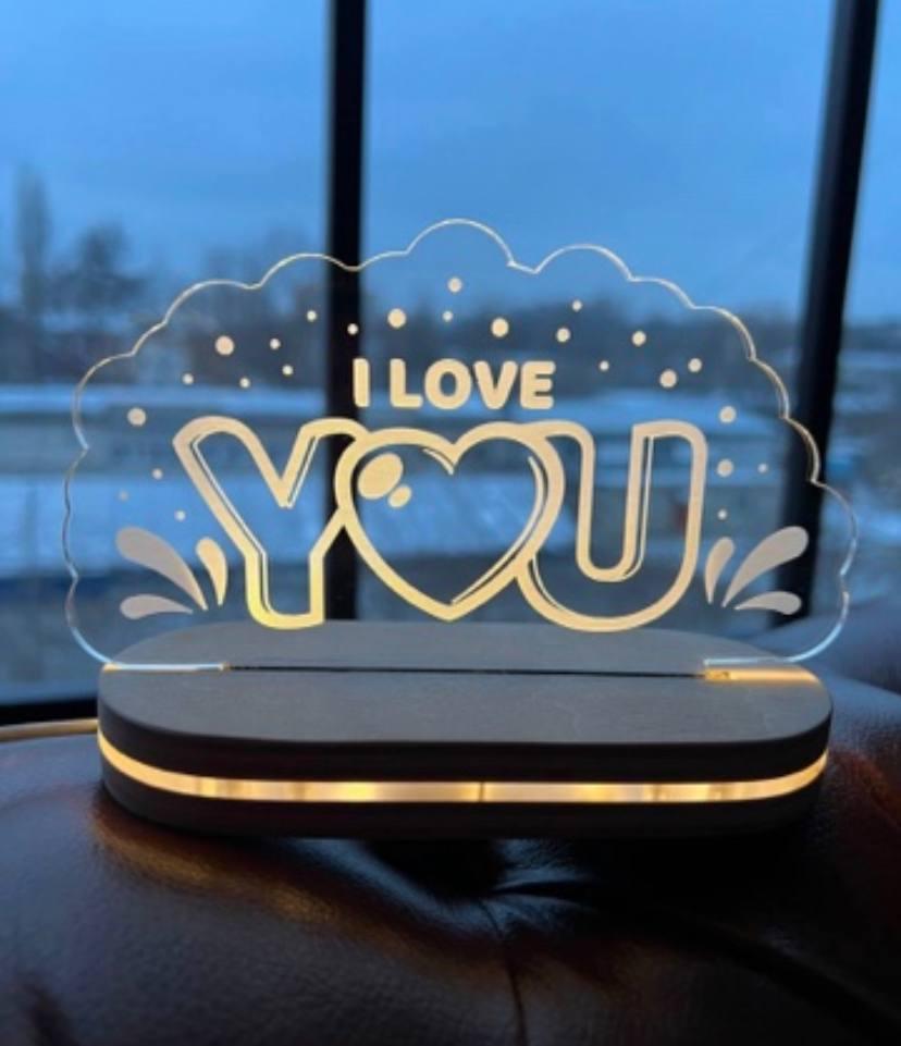 Оригінальній нічник подарунок I LOVE YOU Marchel shop 18*12 cm