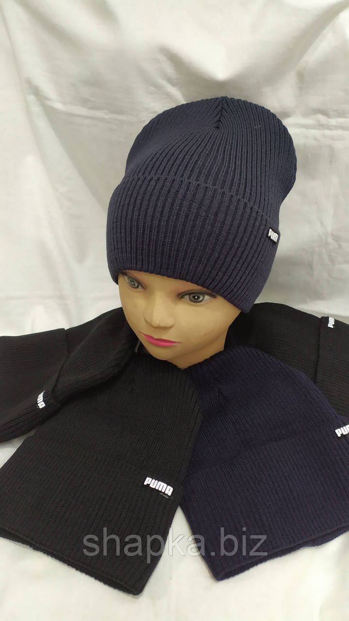Шапка підліткова в'язана на флісі, фото 1