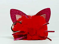Брелок меховой Shantou "Блестящие ушки" 7 см красный 97655-98743-5