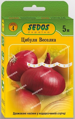 Насіння Цибуля Веселка (червона) на стрічці 5 м