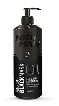 Чорна маска для обличчя Nishman Peel-Off Black Mask із дозатором 200мл