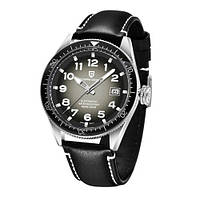 Механічний з автопідзаводом водонепроникний (10ATM) годинник Pagani Design PD-1649 Silver-Black