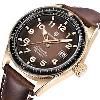 Механічний з автопідзаводом водонепроникний (10ATM) годинник Pagani Design PD-1649 Rose Gold-Brown