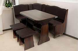 Кухонний гарнітур розкладний ДСП/шкірзамінник Гармонія горіх/шоколад Мікс Меблі