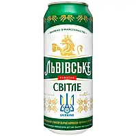 Пиво Львівське світле пастеризоване 4,3% 0.48л Україна