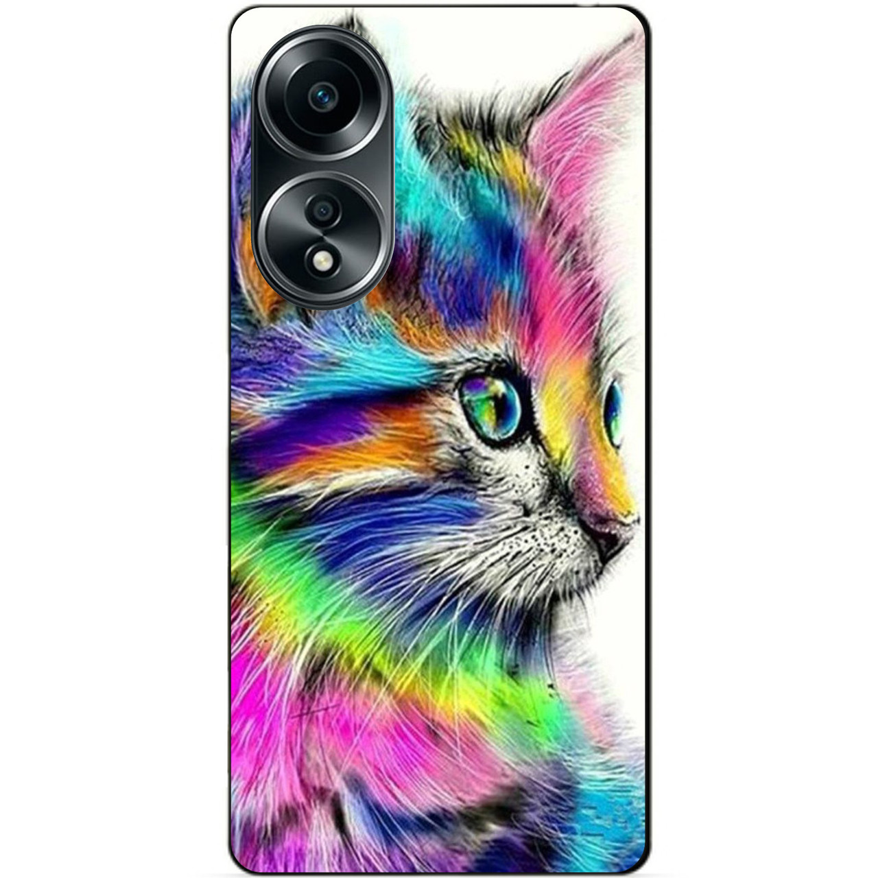 Силіконовий бампер чохол для Oppo A58 з малюнком Акварельний Кіт