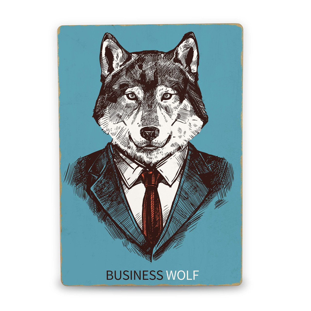 Дерев'яний постер Business wolf А5