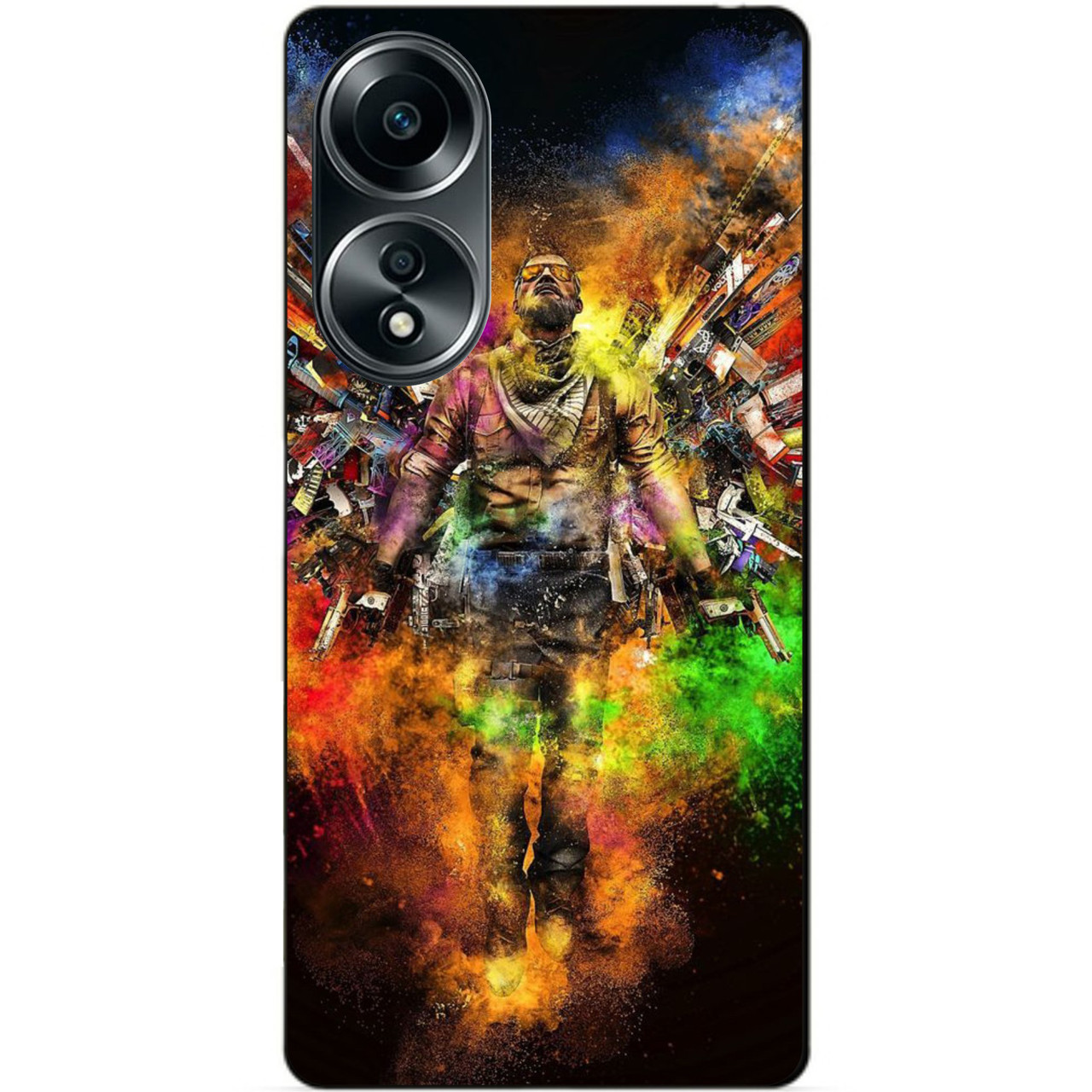 Силіконовий бампер чохол для Oppo A58 з малюнком Воїн KC Counter Strike Контр Страйк