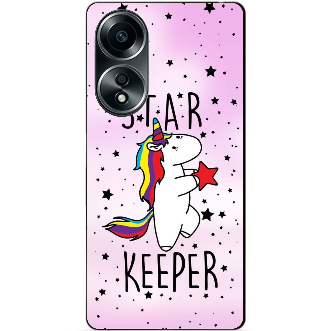 Силіконовий бампер чохол для Oppo A58 з малюнком Поні Star Єдиноріг
