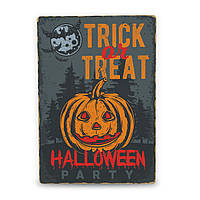 Деревянный постер Halloween party А5