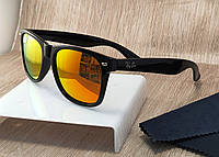 Поляризационные солнцезащитные очки (Polaroid) Ray Ban Wayfarer оранжевые, polarized очки оранжевые зеркальные