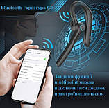Бездротова bluetooth гарнітура G3 активне шумопоглинання підключається до двох пристроїв одночасно, фото 9