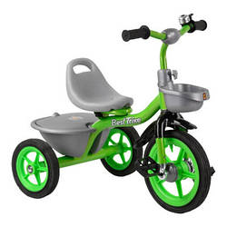 Дитячий триколісний велосипед Best trike з кошиком для іграшок Зелене транспортувальне паковання Art33485