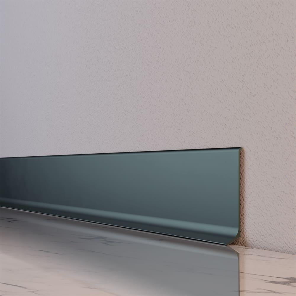 Алюмінієвий плінтус kluchuk  80х12х2700 мм срібний анодований арт. ALU-N8012А, фото 1