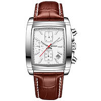 Чоловічий квадратний годинник наручний чоловічий коричневий Sanda Matrix BuyIT
