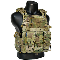 Плитоноска 25х30 с Тройным Подсумком на 6 Магазинов АК GAF Military Plate Carrier - Multicam с быстрым сбросом