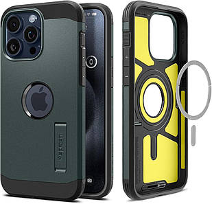 Чохол Spigen Tough Armor Mag MagSafe Abyss Green для iPhone 15 Pro Max ACS06596