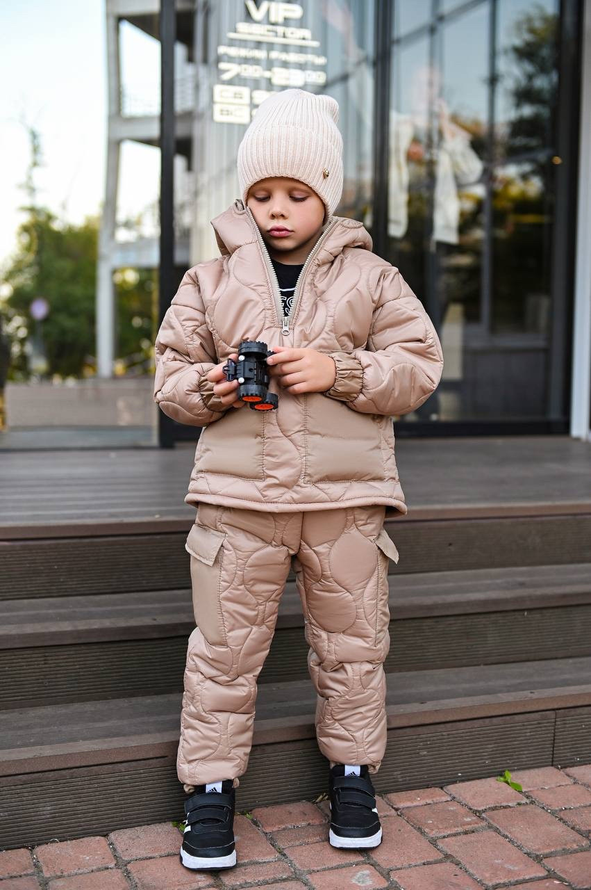 Зимовий дитячий костюм для дівчаток куртка + штани зріст 104,110, 116,122,128.