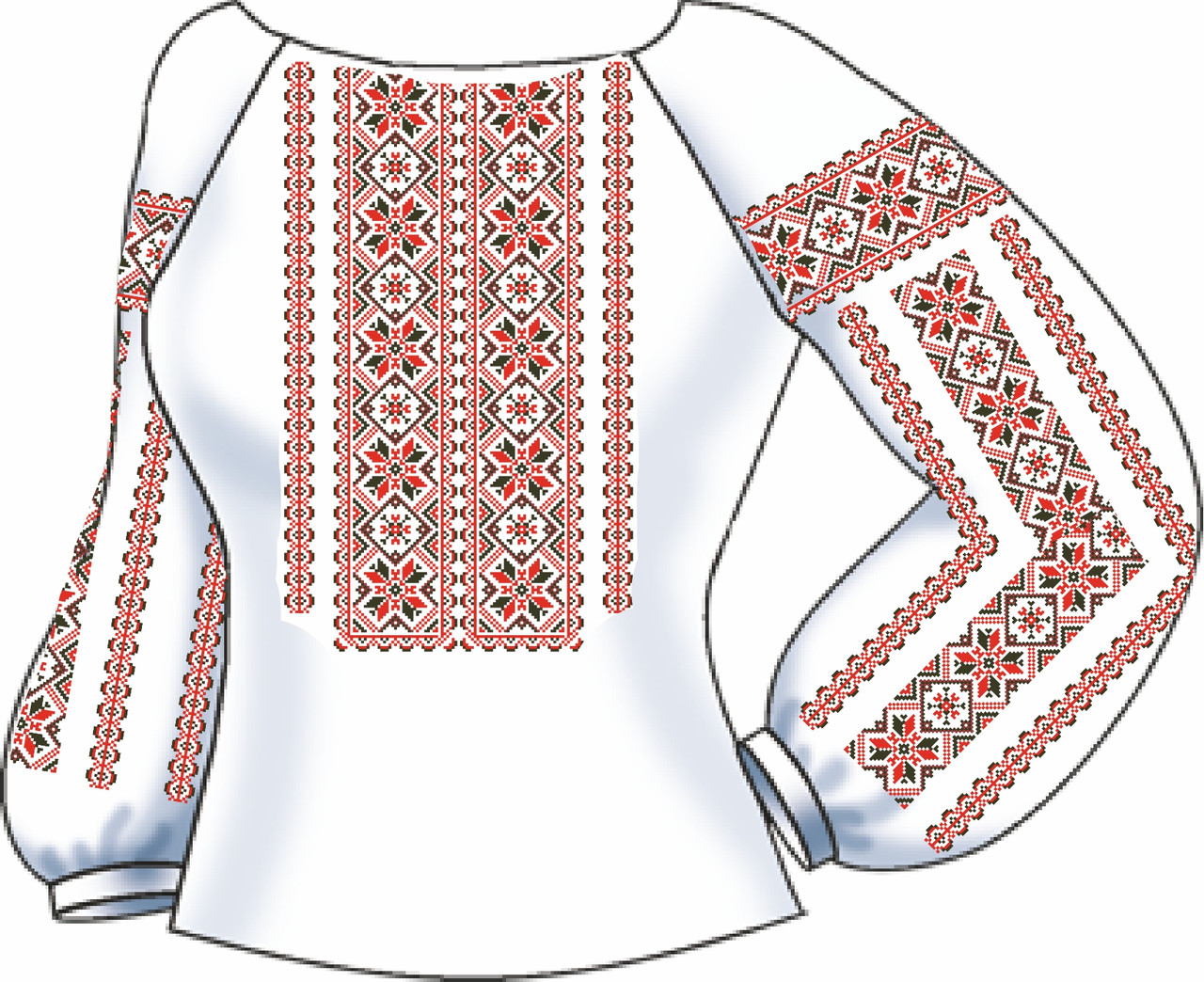 СВЖ-79. Заготовка для вишиванки бісером (нитками) Жіноча сорочка, фото 1