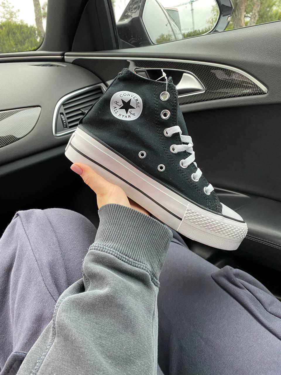 Високі жіночі кеди Converse Hi Lift Black. Чорно-білі кеди жіночі демісезонні Конверс