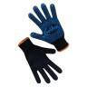 Рукавички-Перчатки трикотажные ХБ/ПЭ, черный цвет ,ПВХ точка синего цвета