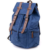 Рюкзак туристический текстильный унисекс с отделениями плотный старинный синий Toyvoo Рюкзак туристичний