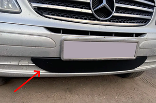 Зимова заглушка на решітку бампера матова Mercedes Vito 2003-2010 (низ)
