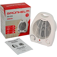 Спиральный тепловентилятор GRUNHELM FH03 2000Вт с индикатором 3 режима работы,Настольный обогреватель для дома