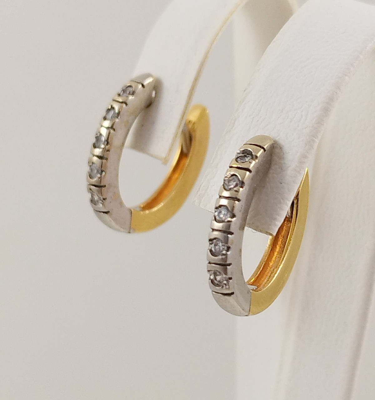 Золоті сережки з цирконієм 1СБЖф, фото 1