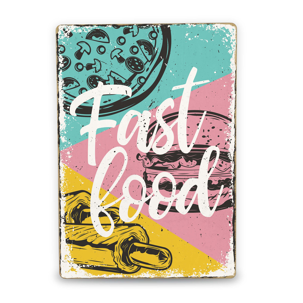 Дерев'яний постер Fast food А5