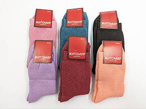 Жіночі термо шкарпетки махрові Житомир однотонні 35-41 мікс кольорів 12 пар/уп