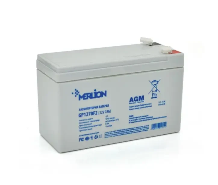 Акумуляторна батарея Merlion agm gp1270F2 12 V 7 Ah ( 150 x 65 x 95 (100)) White Q10