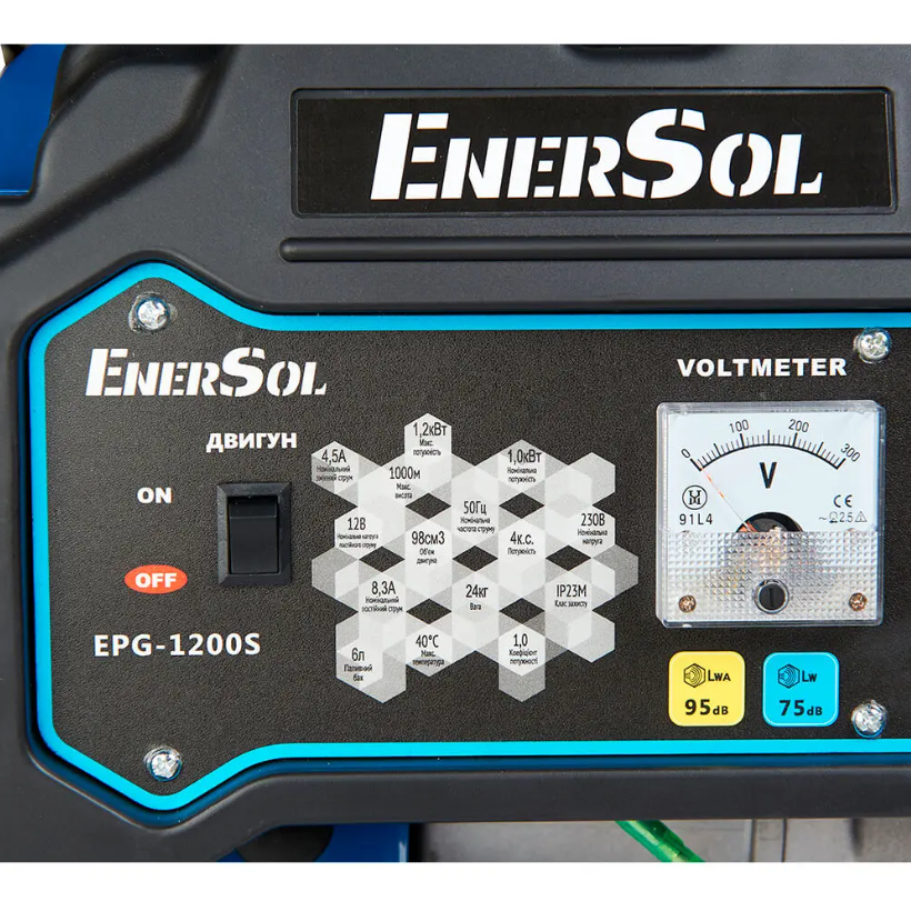 Бензиновый генератор EnerSol EPG-1200S 1.0/1.2 кВт, 1 фаза, ручной старт - фото 3 - id-p1994630787