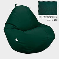 Кресло мешок груша Оксфорд 600Д ПУ темно зелёный XXXXL с внутренним чехлом