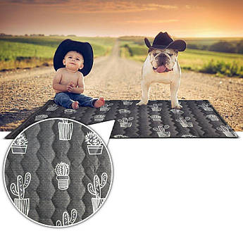 Багаторазова пелюшка для собак 90х90 см непромокаємий кактус