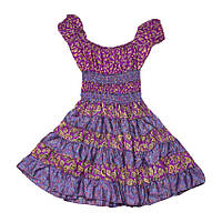 Платье летнее шелковое Размер L Сиреневый фон Цветочный узор (20435) KS, код: 5538370