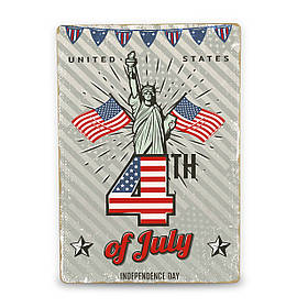 Дерев'яний постер Independence Day USA А5