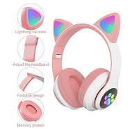 Бездротові навушники з вушками Cat STN-28 Рожеві