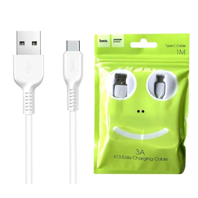 Кабель USB-Type-C Hoco X13 Easy Charged 3А 1м белый - фото 1 - id-p1994670386