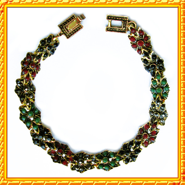 Браслет Жіночий Квітка Успіху в Східному Стилі з Камінням Різного кольору.