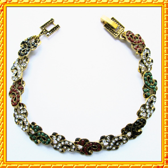 Браслет Жіночий Завиток Терпіння в Східному Стилі з Камінням Різного кольору.