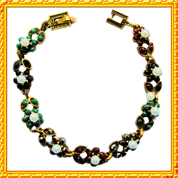 Браслет Жіночий Перлина Гармонії в Східному Стилі з Камінням Різного кольору.