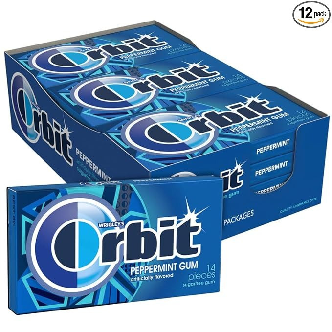 Жувальна гумка ORBIT Gum Peppermint Sugarfree Chewing Gum 12 шт, фото 1